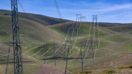 High power electrical transmission lines seen on April 22, 2023, near McKittrick, California. Credit: George Rose/Getty Images